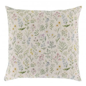 Béžová povlak na polštář s květy Aix Wild Flowers - 60*60 cm