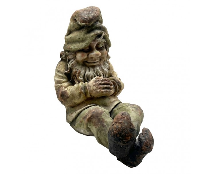Zahradní dekorace ležící trpaslík Gnome v antik stylu - 46*28*44 cm Clayre & Eef
