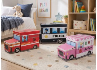 Černá úložná krabice – Policejní auto - 55*32*28 cm