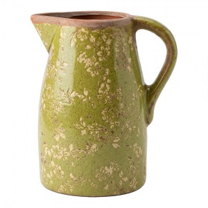 Zelený keramický džbán Rustic Wild Herb - 20*16*24 cm