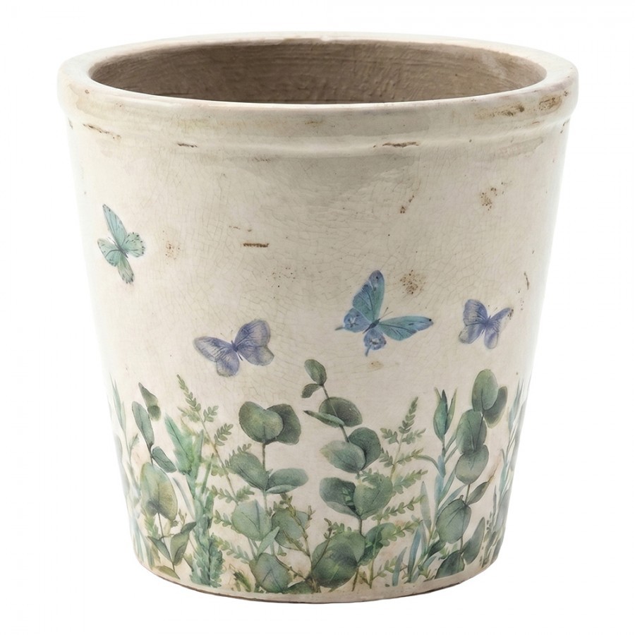 Dekorativní obal na květináč Butterflies Home XL - Ø 21*20 cm