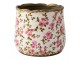 Keramický obal na květináč s růžovými květy Vintage Bloom L - Ø 18*16 cm Clayre & Eef