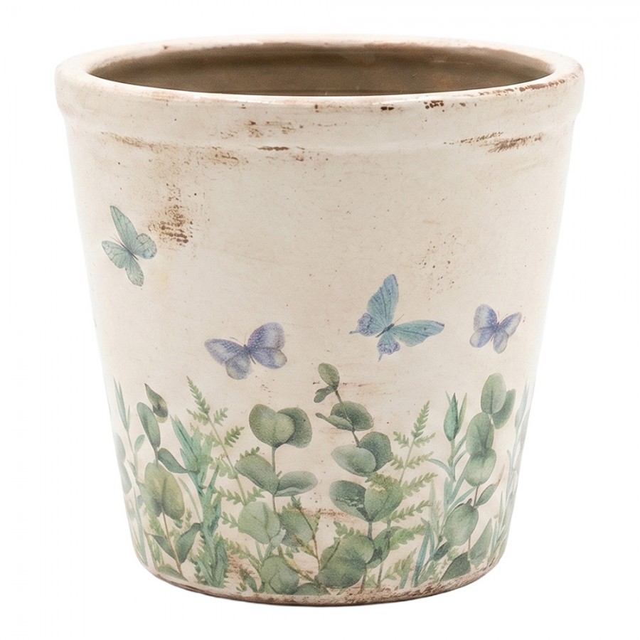 Dekorativní obal na květináč Butterflies Home S - Ø 12*11 cm