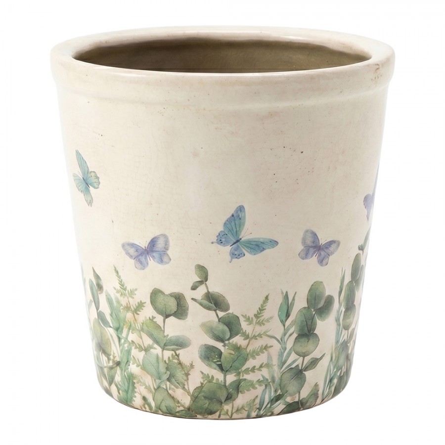 Dekorativní obal na květináč Butterflies Home M - Ø 15*14 cm