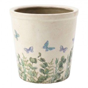 Dekorativní obal na květináč Butterflies Home L - Ø 17*16 cm