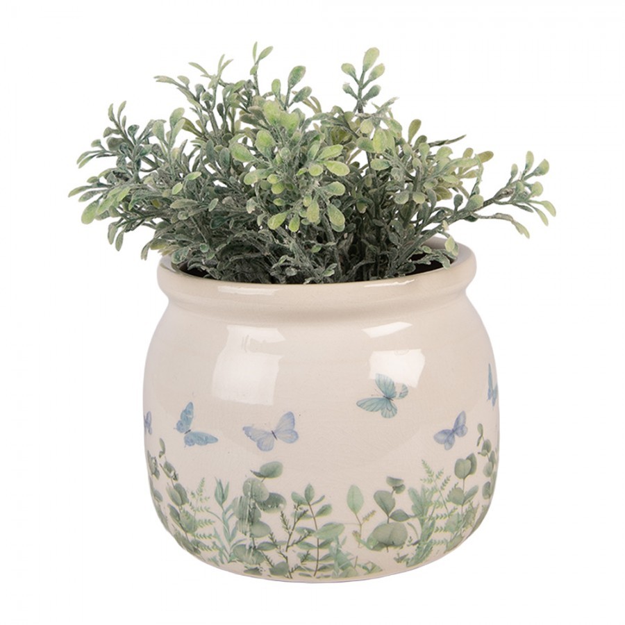 Dekorativní obal na květináč Butterflies Home S - Ø 12*10 cm
