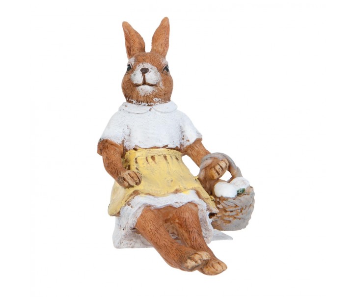 Dekorace Zaječice s košíčkem - 6*7*9 cm Clayre & Eef