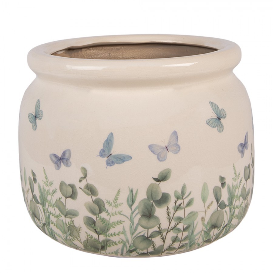 Dekorativní obal na květináč Butterflies Home L - Ø 20*15 cm
