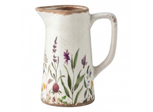 Dekorativní keramický džbán s lučními květy Rustic Flora M - 16*11*20 cm