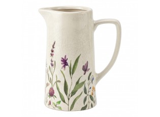 Dekorativní keramický džbán s lučními květy Rustic Flora - 21*14*26 cm
