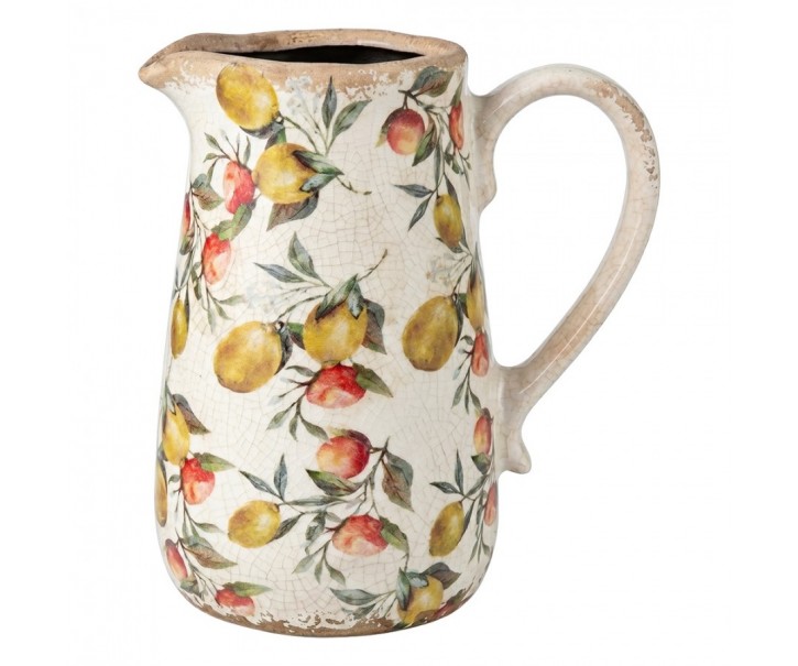 Dekorativní keramický džbán s citróny Lemon Grove - 20*14*23 cm Clayre & Eef