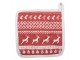 Červená bavlněná chňapka podložka s jeleny Nordic Christmas New - 20*20 cm Clayre & Eef
