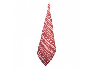 Červená bavlněná utěrka s jeleny Nordic Christmas New - 50*85 cm