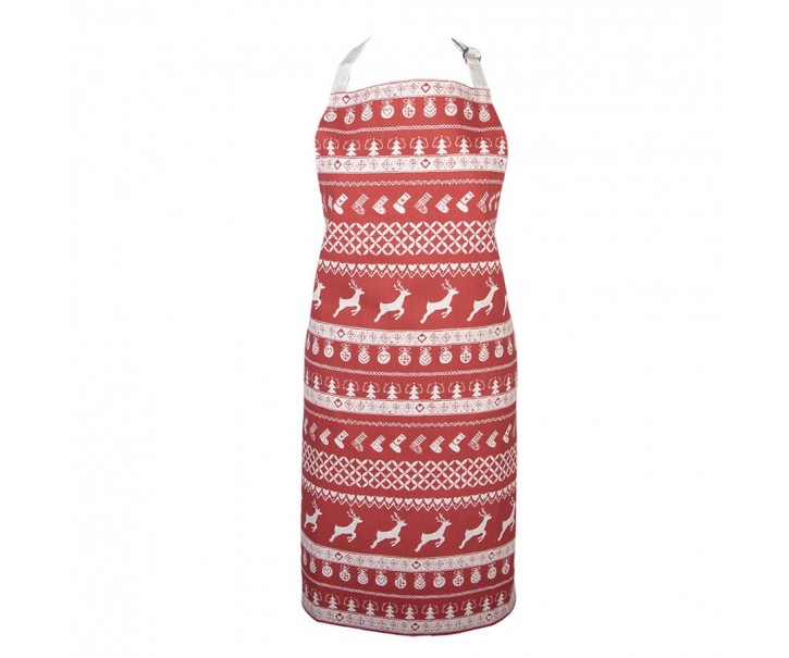 Kitchen Apron 70x85 Cm Red Cotton - 70*85 cm Clayre & Eef