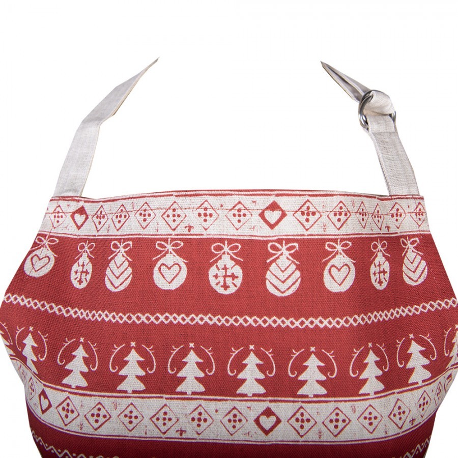Kitchen Apron 70x85 Cm Red Cotton - 70*85 cm