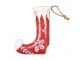 Christmas Ornament Christmas Stocking 26x8x35 Cm Red Metal - 26*8*35 cm Clayre & Eef