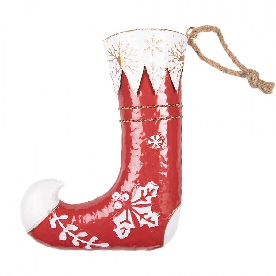 Christmas Ornament Christmas Stocking 26x8x35 Cm Red Metal - 26*8*35 cm