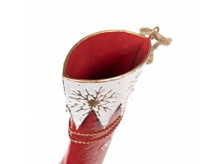 Christmas Ornament Christmas Stocking 26x8x35 Cm Red Metal - 26*8*35 cm