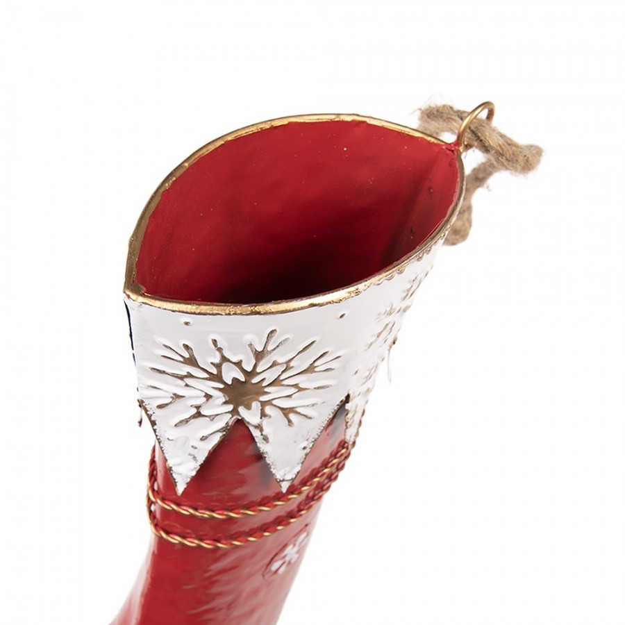 Christmas Ornament Christmas Stocking 26x8x35 Cm Red Metal - 26*8*35 cm