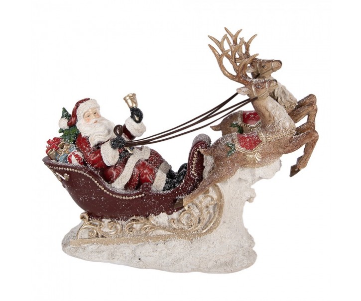 Christmas Decoration Figurine Santa Claus 42x14x36 Cm Red Plastic - 42*14*36 cm Clayre & Eef
