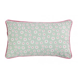 Zelený dekorativní polštář s květy sedmikrásek Life in Bloom - 30*50 cm