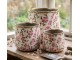 Keramický obal na květináč s růžovými květy Vintage Bloom M - Ø 14*12 cm Clayre & Eef