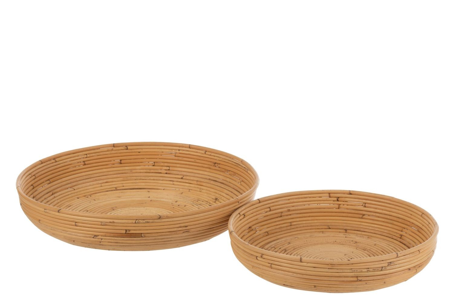 2ks přírodní ratanový podnos Rattan Boom - Ø 50*10 / Ø 40*8 cm