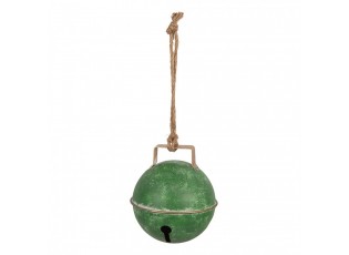 Zelená závěsná vintage rolnička - Ø 16*18 cm