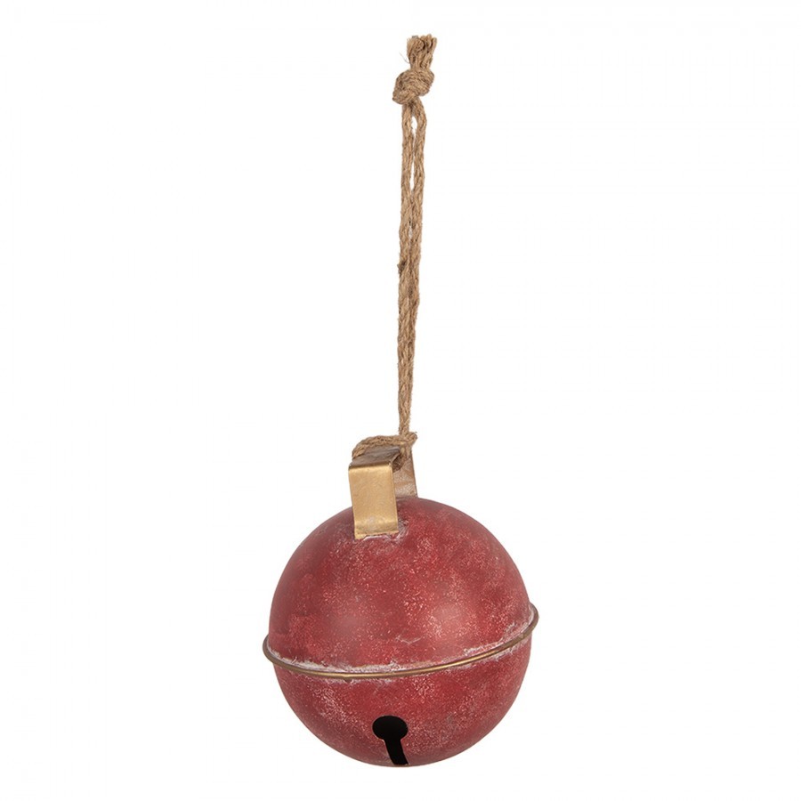 Červená závěsná vintage rolnička - Ø 16*18 cm