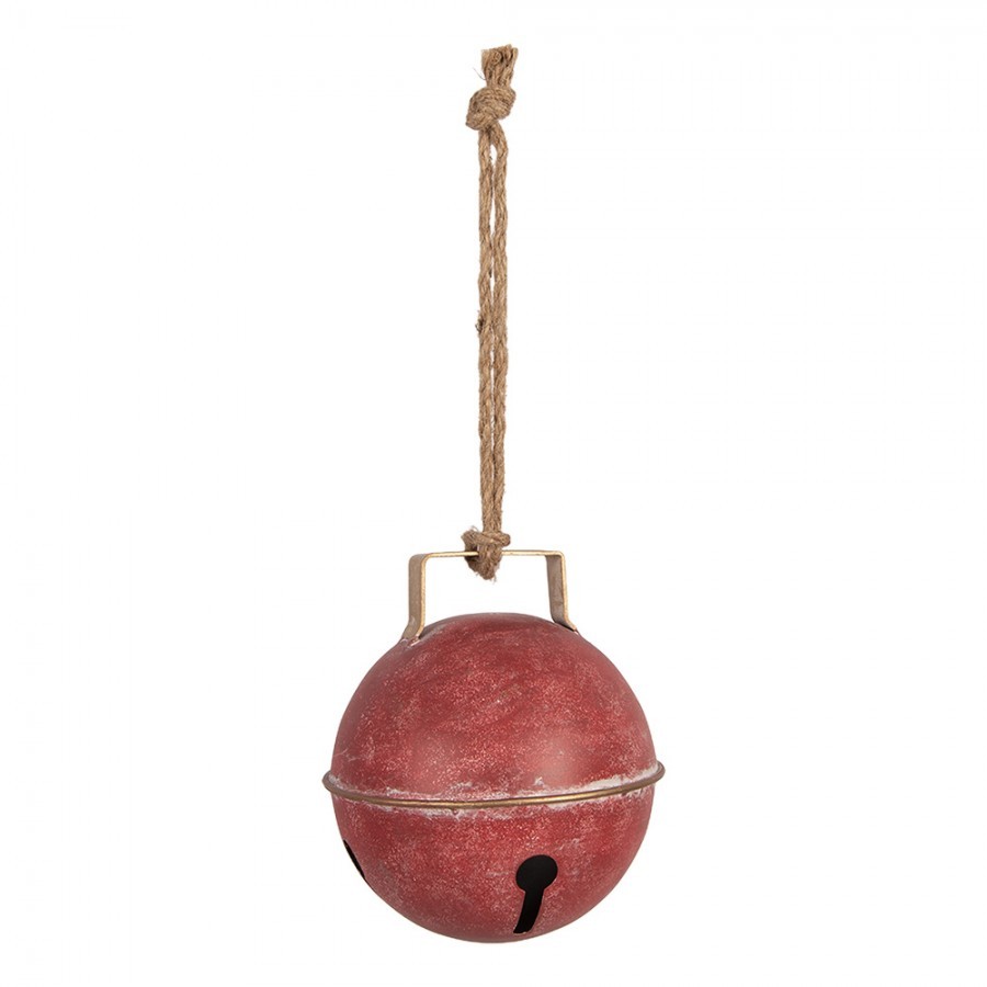 Červená závěsná vintage rolnička - Ø 16*18 cm