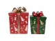 Christmas Decoration Figurine Gift 26x26x33 / 21x21x27 Cm Red Metal - (2) 26*26*33 / 21*21*27 cm Clayre & Eef
