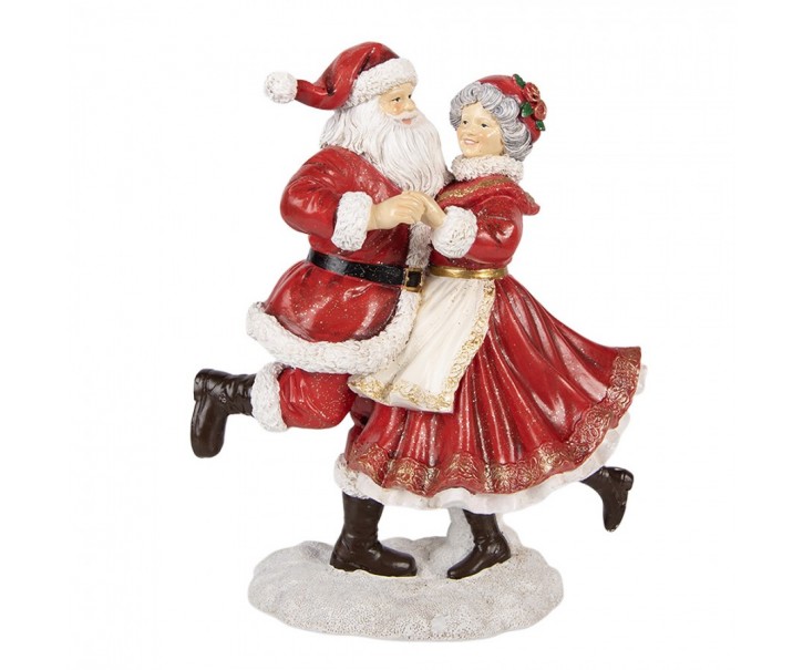 Christmas Decoration Figurine Santa Claus 19x11x23 Cm Red Plastic - 19*11*23 cm Clayre & Eef