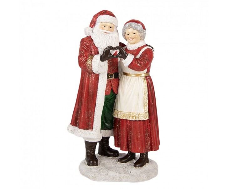 Christmas Decoration Figurine Santa Claus 13x9x23 Cm Red Plastic - 13*9*23 cm Clayre & Eef