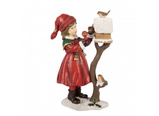 Christmas Decoration Figurine Child 13x7x19 Cm Red Plastic - 13*7*19 cm