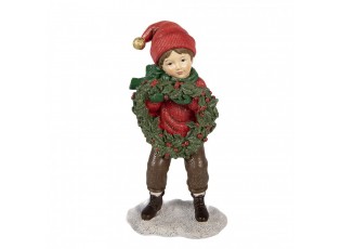 Christmas Decoration Figurine Child 10x6x19 Cm Red Plastic - 10*6*19 cm