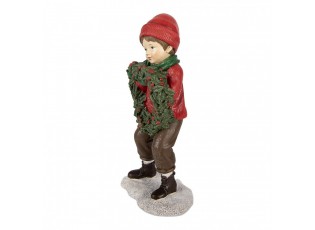 Christmas Decoration Figurine Child 10x6x19 Cm Red Plastic - 10*6*19 cm