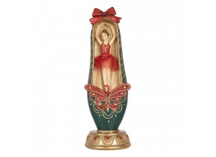 Christmas Decoration Figurine Ballerina 7x7x19 Cm Red Plastic - 7*7*19 cm