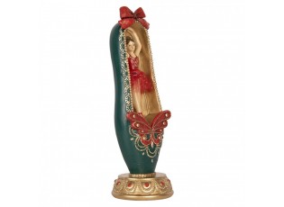 Christmas Decoration Figurine Ballerina 7x7x19 Cm Red Plastic - 7*7*19 cm