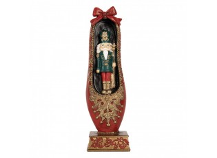 Christmas Decoration Figurine Nutcracker 6x6x19 Cm Red Plastic - 6*6*19 cm