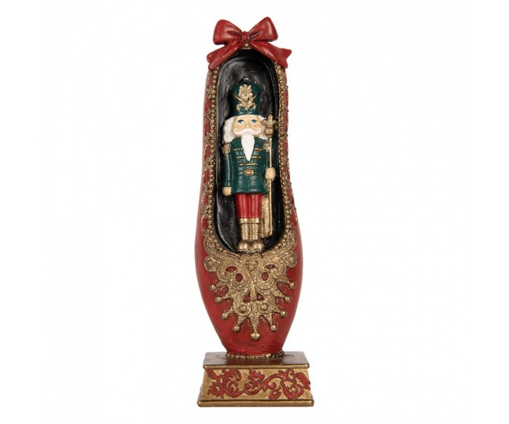 Christmas Decoration Figurine Nutcracker 6x6x19 Cm Red Plastic - 6*6*19 cm Clayre & Eef