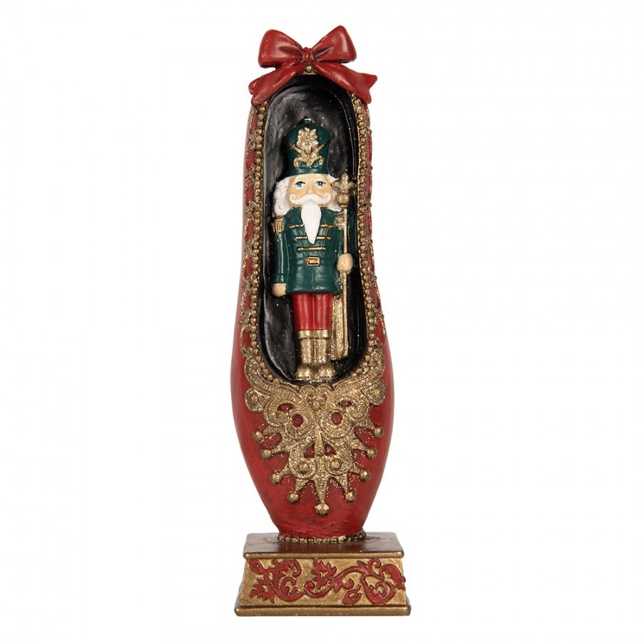 Christmas Decoration Figurine Nutcracker 6x6x19 Cm Red Plastic - 6*6*19 cm
