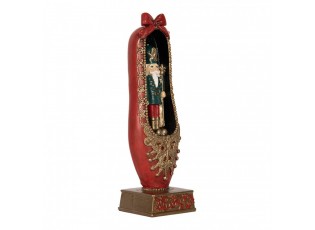 Christmas Decoration Figurine Nutcracker 6x6x19 Cm Red Plastic - 6*6*19 cm
