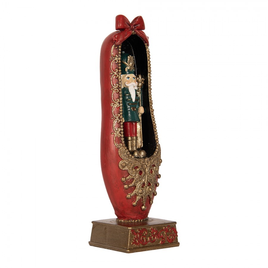 Christmas Decoration Figurine Nutcracker 6x6x19 Cm Red Plastic - 6*6*19 cm