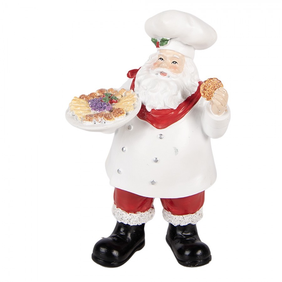 Christmas Decoration Figurine Santa Claus 11x8x18 Cm White Plastic - 11*8*18 cm