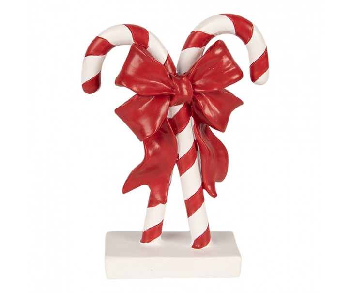 Christmas Decoration Figurine Candy Cane 12x5x16 Cm Red Plastic - Christmas Clayre & Eef