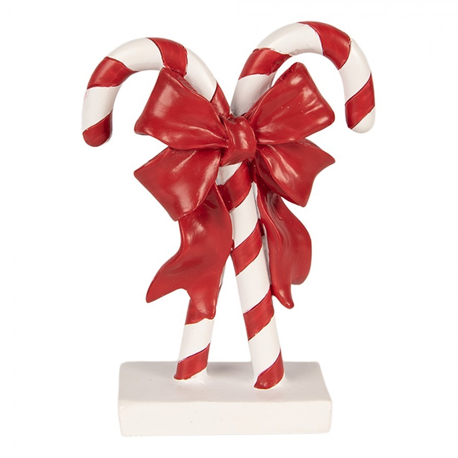 Christmas Decoration Figurine Candy Cane 12x5x16 Cm Red Plastic - Christmas