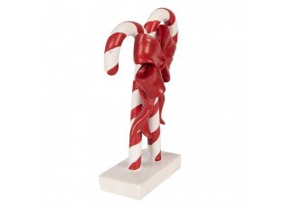 Christmas Decoration Figurine Candy Cane 12x5x16 Cm Red Plastic - Christmas
