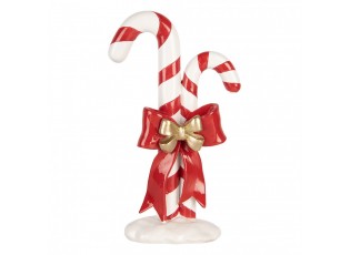Christmas Decoration Figurine Candy Cane 16x8x26 Cm Red Plastic - 16*8*26 cm