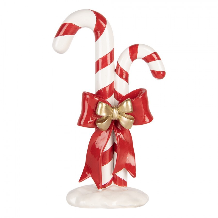 Christmas Decoration Figurine Candy Cane 16x8x26 Cm Red Plastic - 16*8*26 cm