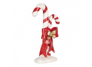 Christmas Decoration Figurine Candy Cane 16x8x26 Cm Red Plastic - 16*8*26 cm